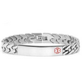 Diagonal Link Stainless Steel Medical ID Bracelet 8 Inch